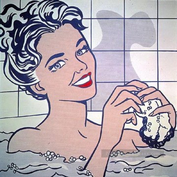 ロイ・リキテンスタイン Painting - お風呂の女性 1963 ロイ・リキテンスタイン